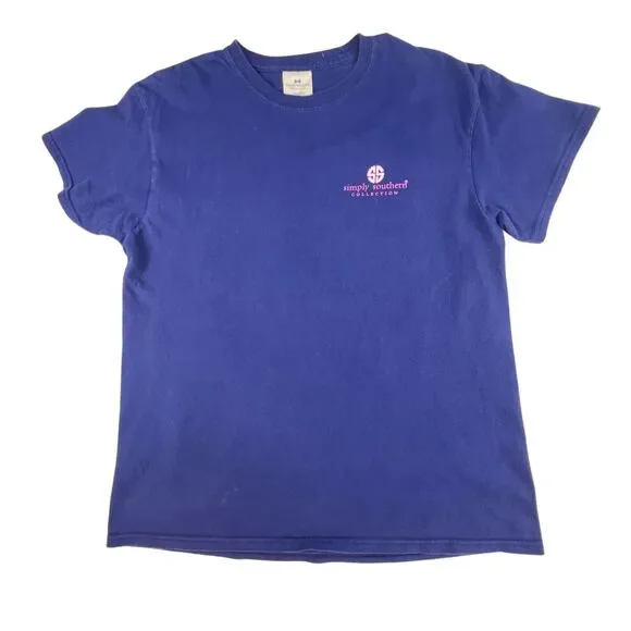 Simply Southern There Medium Blue Camping Graphic Print Adventure Seeker Tee - Picture 1 of 8